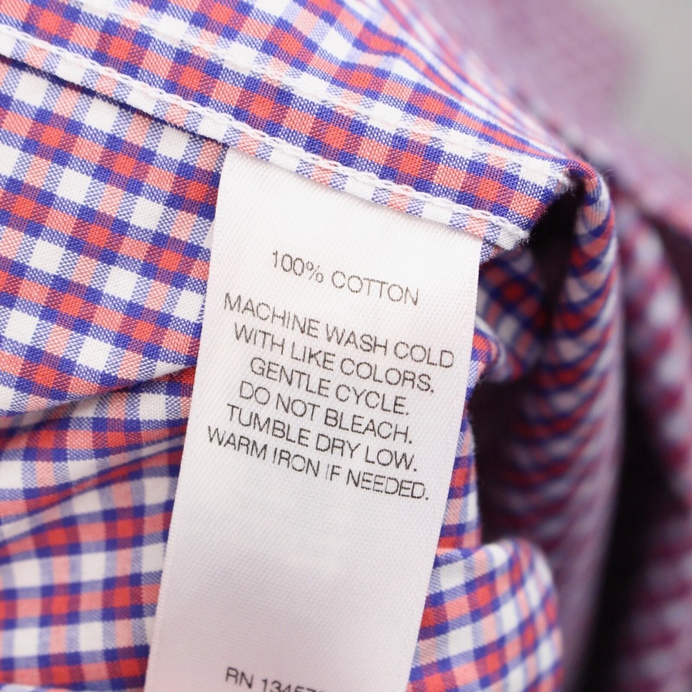 Vineyard Vines Whale Shirt Boys L 16 Red Purple Button Down Long Sleeve Cotton - Picture 5 of 7